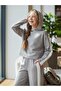 Girl's Hooded Staple Detailed Design Tracksuit Set - 4