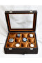 12Pcs Brown - Tan Color Watch Box, Faux Leather Covered, Custom Made, Handmade - 3