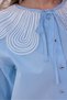 Women's Blue Baby Collar Balloon Sleeve Poplin Shirt Casual Fit Vintega Style - 3