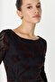Backless Floral Pattern Brown Dress - 5
