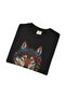 Unisex Black Oversized Flag Wolf Patterned Tshirt - 6