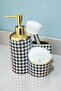 39970 Porcelain Kitchen Set Liquid Soap Dispenser, 400ml with Brush, Gilded, Goose Leg - 2