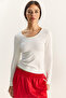 Women's White Ultra Soft U-Neck Blouse 122 60283831