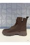 Rana Women's Brown Zippered Lace-Up Boots Rubber Non-Slip Sole Sports Casual Boots - 3