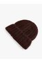 Soft Textured Fold Detailed Knitted Beanie - 2