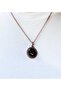 Natural Stone Onyx Natural Stone Patterned Authentic Women's Copper Color Necklace with 45 cm Chain Euk27Bo - 3