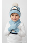 3-6 Years Old Boys' Scarf, Beanie, Gloves Set with Penguin Figure and Fleece Inside, 3-Piece Winter Set - 2