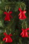 Christmas Pine Tree Ornament with Red Bell Figure Christmas Tree Ornament 12 Pieces 3 cm - 3