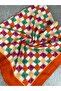 Orange Kraş Textured Colorful Geometric Patterned Writing