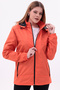 Women's Orange Detachable Hooded Raincoat - 4