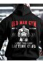 Old Man Gym Themed Printed Unisex Oversized Hoodie