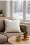 Decorative Throw Pillow Cover - Cream Yellow Piping Duck Fabric - Solid Color - 45 X 45 - 2