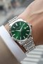 Men's Wristwatch with Calendar Steel Case & Steel Band Silver-Green Zmfer210 - 2