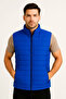 Men's Inflatable Zippered Water Repellent Quilted Lined Vest with Pockets - Cobalt Blue - 2