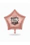 Happy New Year Christmas Tree Party Ornament Heart & Star Foil Balloon Decor Rose Gold Star