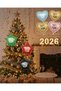 Happy New Year Christmas Tree Party Ornament Heart & Star Foil Balloon Decor Black Star - 2