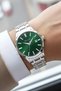 Men's Wristwatch with Calendar Steel Case & Steel Band Silver-Green Zmfer210 - 3