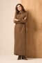 Women's Modern Cut Zipper Dress Brown 31261 - 2