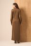 Women's Modern Cut Zipper Dress Brown 31261 - 7