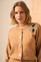 Women's Floral Detailed Knitwear Cardigan Biscuit 25022 - 5