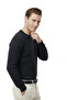 Men's Smoked Comfortable Fit Striped Textured Knit Sweater – Stylish & Modern Design 2605432 - 4