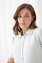 Women's Shirt Collar Silver Button Sequin Short Sleeve Knitwear Cardigan - 5