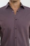 Collared Snap Fastener Slim Fit Stretch Fabric Long Sleeve Men's Shirt - 5