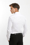 Classic Collar Long Sleeve Buttoned Cotton White Patterned Men's Shirt - 3
