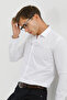 Classic Collar Buttoned Long Sleeve Linen White Men's Shirt - 5