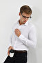 Classic Collar Buttoned Long Sleeve Linen White Men's Shirt - 8