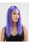 Lilac Color Long Straight Party Wig - 3