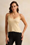 Women Beige Strappy Lace Vest