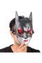 Red-Eyed Black Batman Mask - Elastic Batgirl Mask 28X17 cm