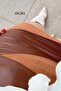Leather Paneled Suede Skirt 6K281 - 5