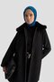 معطف بياقة فرو 25KD1707 أسود - 5