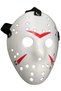 White color red striped full face hockey jason mask hannibal mask - 4