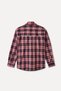 Women's Red Plaid Oversize Casual Shirt - 2