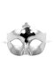Silver Color Costume Party Extra Shiny Prom Mask 15X10 cm - 2