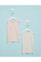 Girls Pink Basic Vest Set (Pack Of 2)