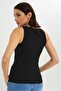 Black Plain Rib Vest - 7