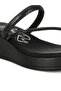 Women Toe Loop Slip On Rhinestone Sandals in Black - 5