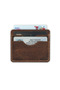 Handmade Genuine Leather Slim Card Holder Wallet - 5 Compartment Brown Unisex Card Holder - 2