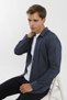 Long Sleeve Snap Fastener Dark Men's Shirt - 8