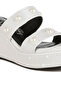 Women Pearl Embellished Wedge Sandals in White - 5