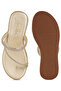 Women Toe Loop Slip On Rhinestone Sandals in Gold - 4
