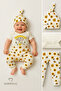 3-Piece Newborn Set “Daddy's Honey” Printed Short Sleeve Bodysuit, Floral Pattern Ribbed Trousers, Beanie - 3