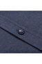 Albini Navy Blue Tailor Fit Buttoned Collar Organic Cotton Flannel Shirt - 3
