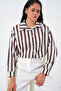 3964 Lightweight Flowy Satin Shirt - M. Brown - 3