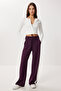 Contrast Stripe Modal Sweatpants Lxa0024 Mürdüm - 4