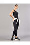 Women Black Contrast Piping Active Vest T-Shirt - 2